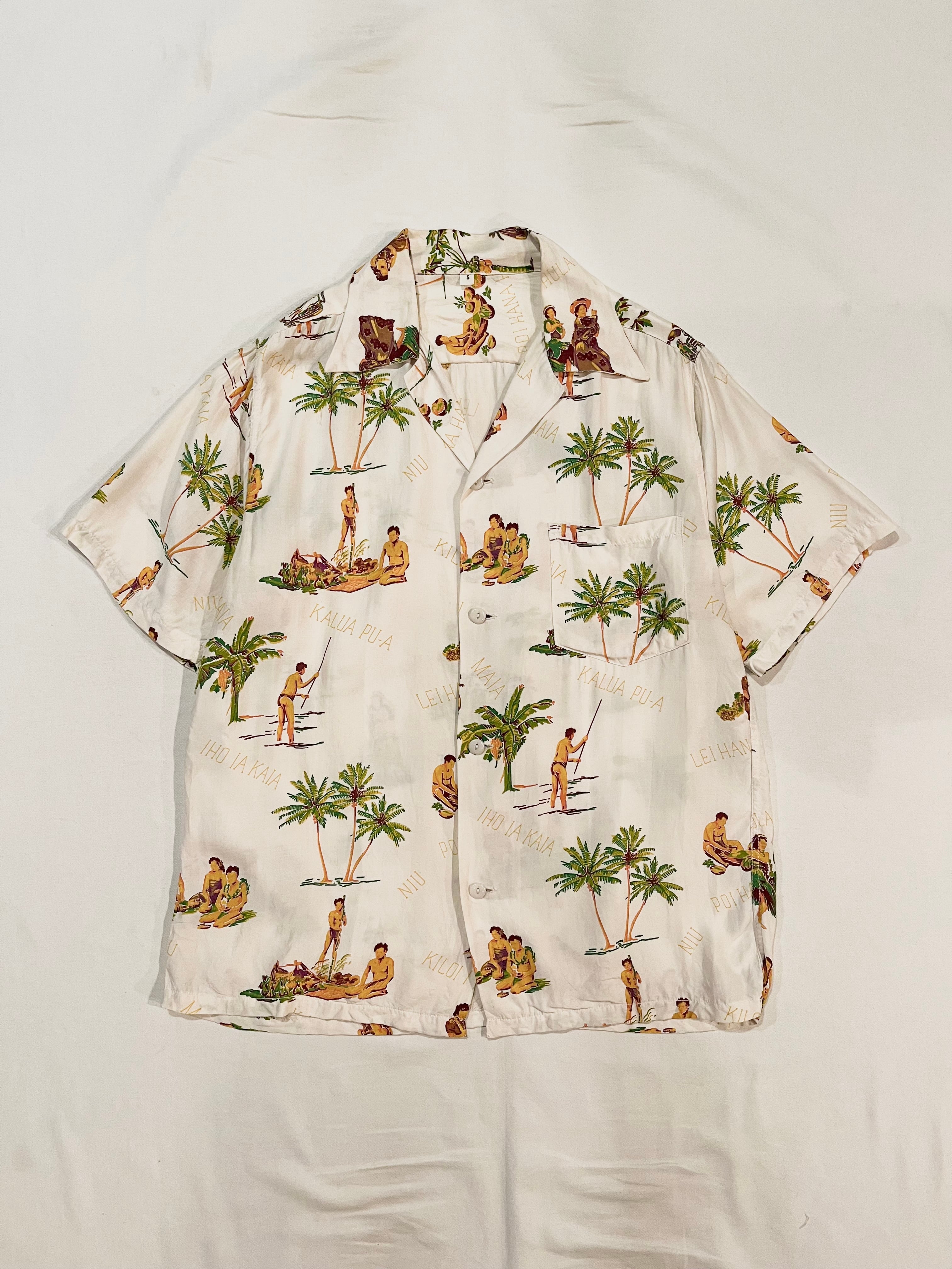 1940s HAUOLI KAMAAINA s/s rayon hawaiian shirt | Lily online shop