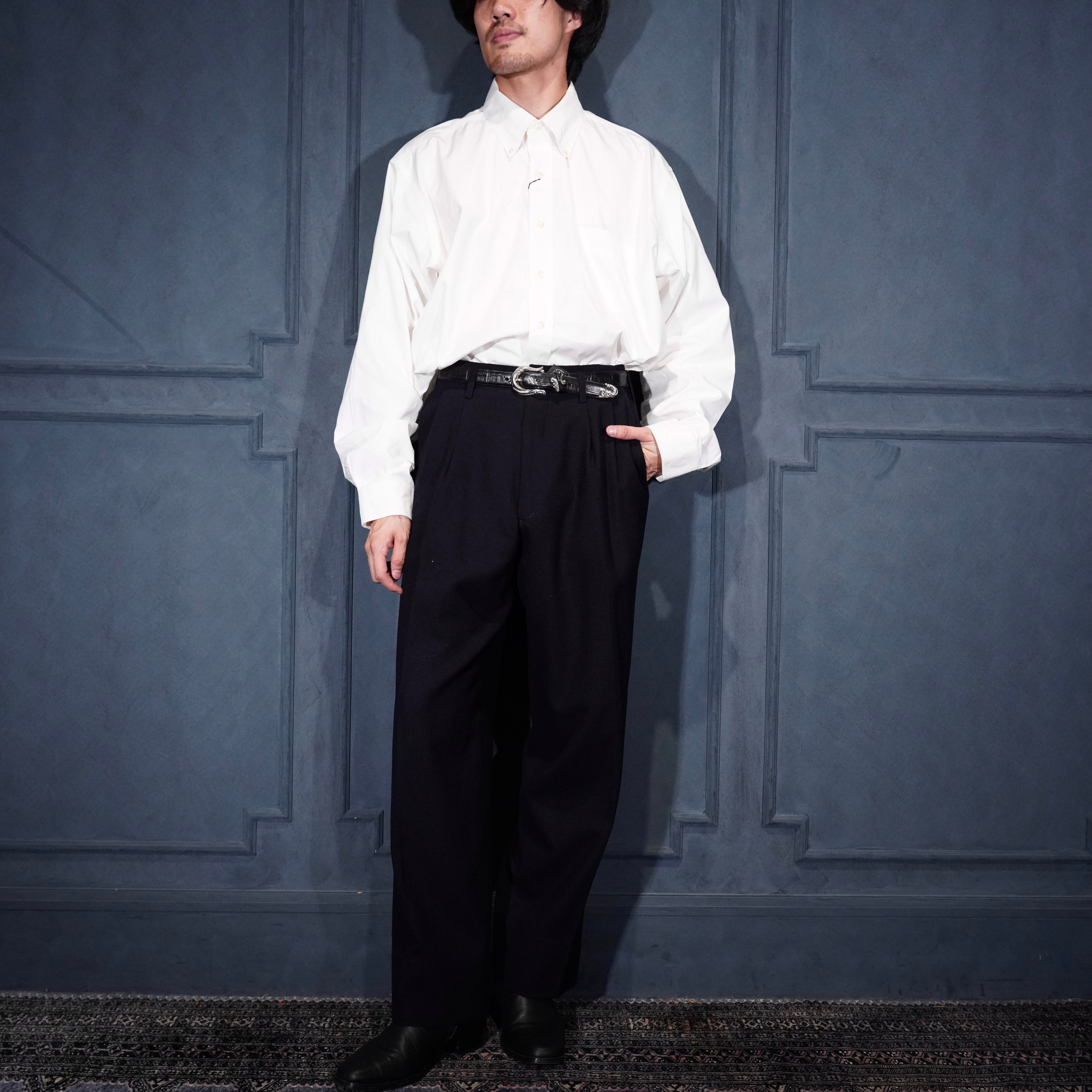 Y's YOHJI YAMAMOTO TUCK DESIGN WOOL SLACKS PANTS/ワイズヨウジ