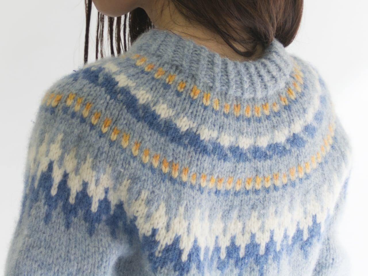 【Made in Scotland】Shetland wool nordic sweater(スコットランド製シェットランドウールノルディック柄 ハンドニット)1c