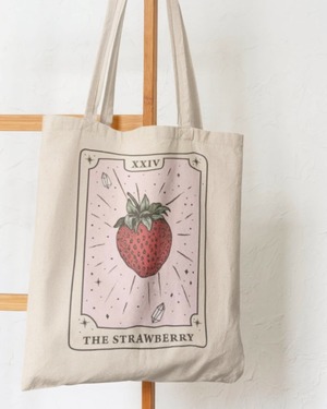 Strawberry Tarot Canvas Tote Bag / ストロベリー タロット キャンバストートバッグ