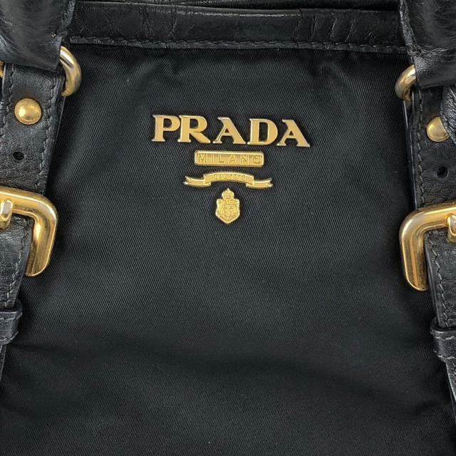 PRADA プラダ ハンドバッグ ブラック トライアングルロゴ レザー ナイロン 2way vintage ヴィンテージ オールド jun4wc