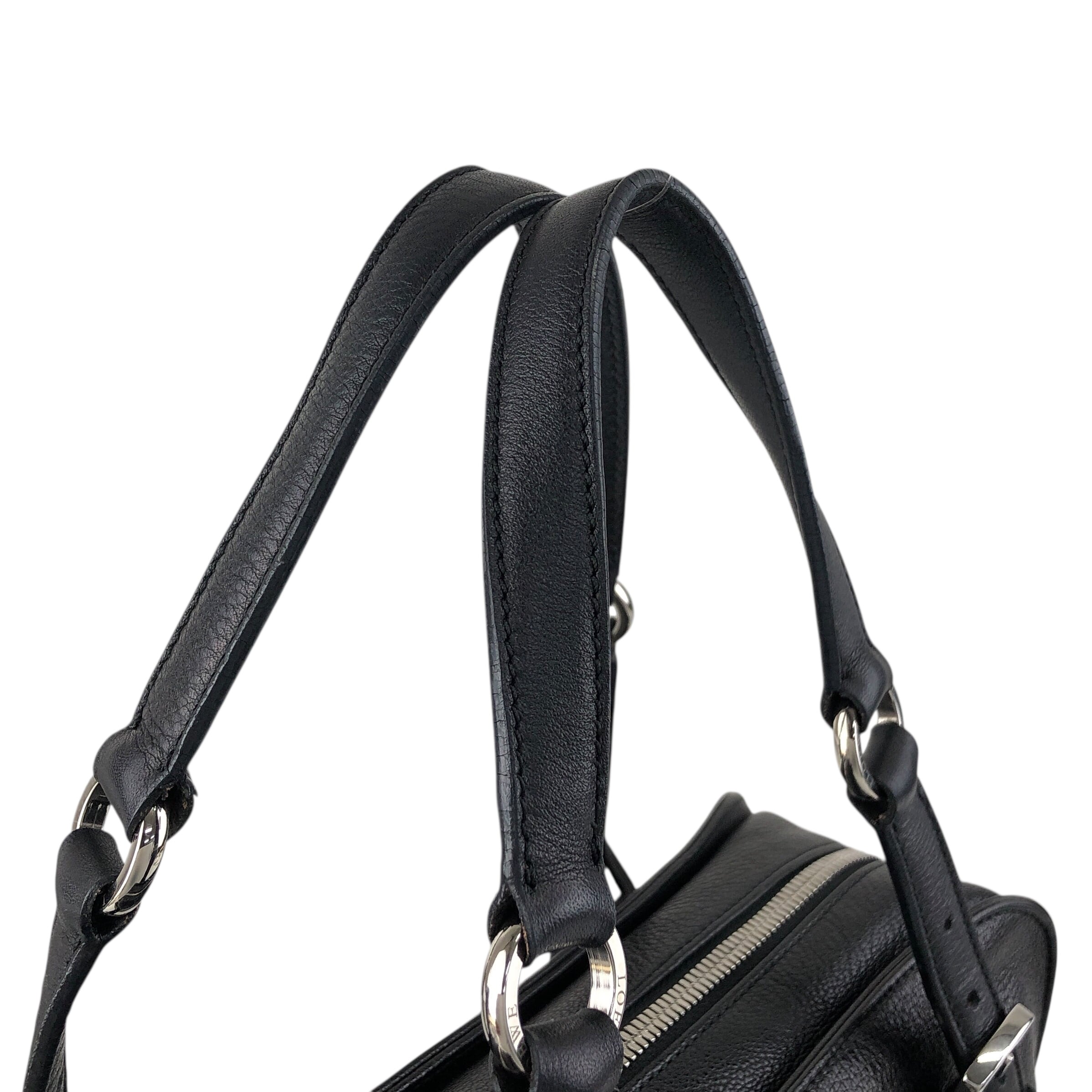 LOEWE ロエベ ハンドバッグ ブラック アナグラム スタッズ レザー ミニ