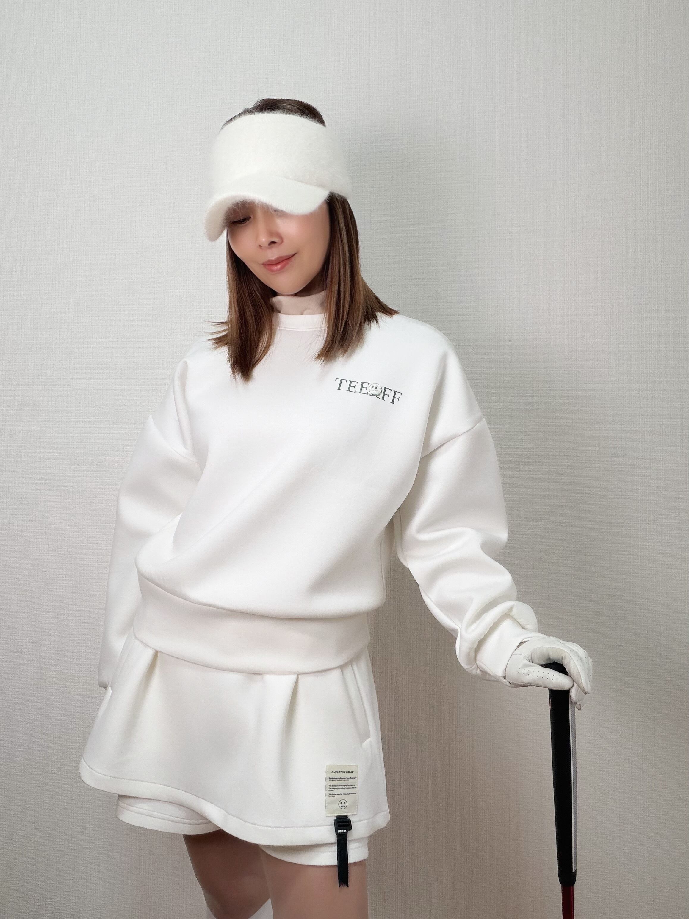 ANTI DIRTY GOLFER CLUB スウェット 白 XL ANTIQUA GOLF×STCH トレーナー メンズ 送料無料・再入荷 メール便不可