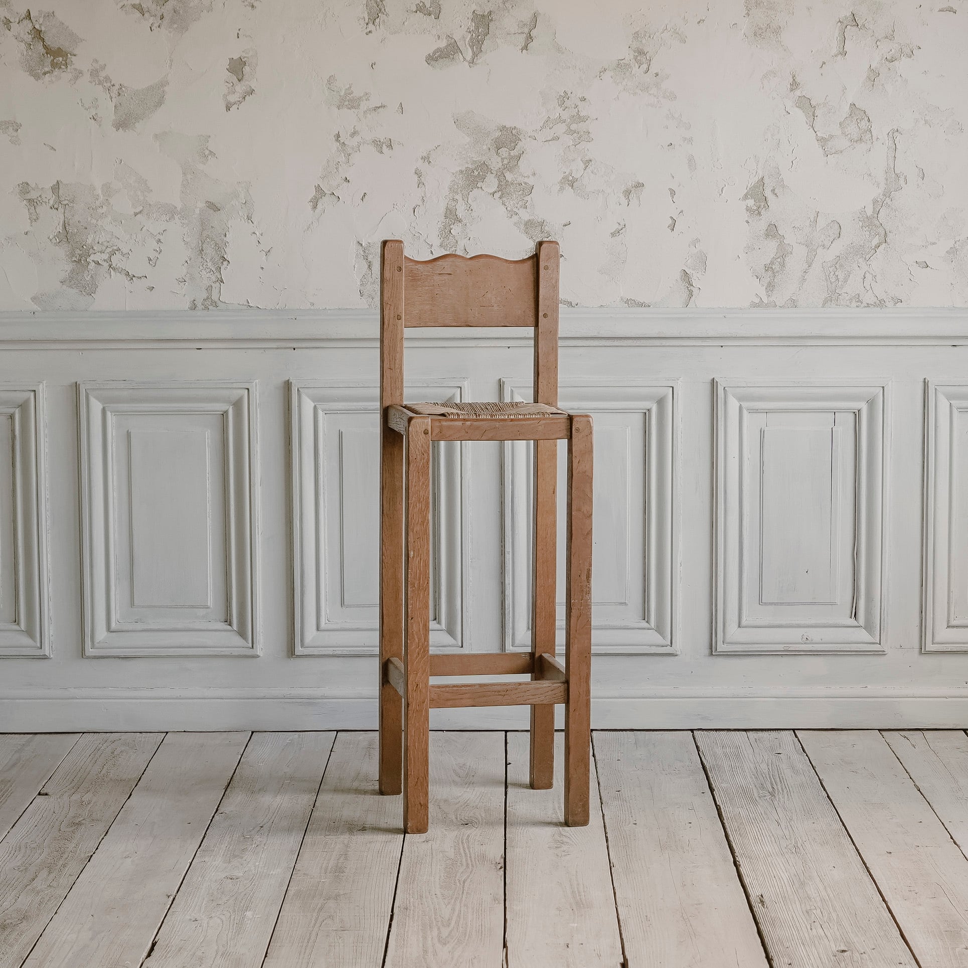 チェア/カウンターチェア/アンティーク/ラッシュシート/空間装飾/椅子/イス