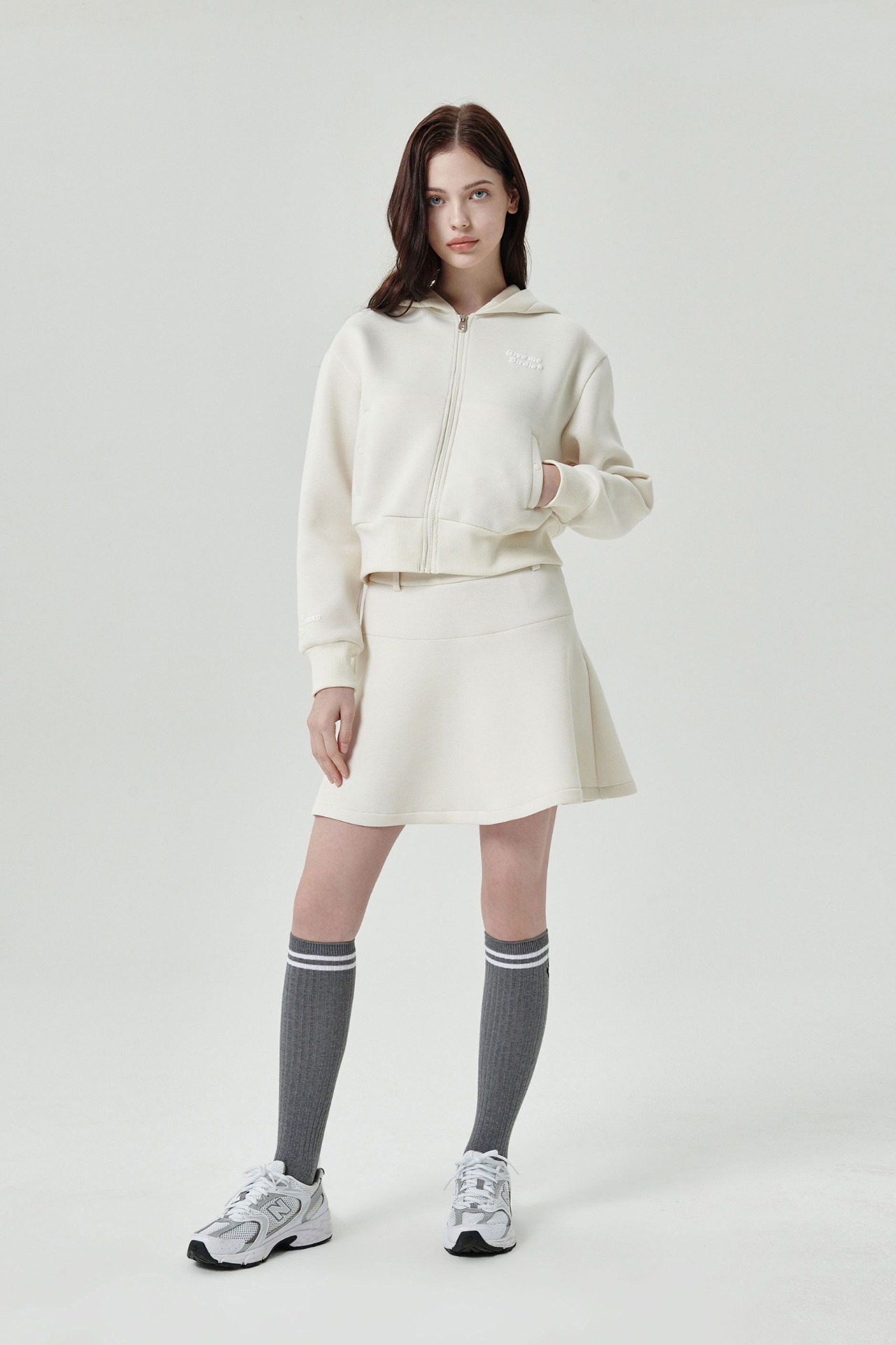 GOXO ゴーエックスオー ゴルフウェア ハイソックス フラワーモチーフ グレー