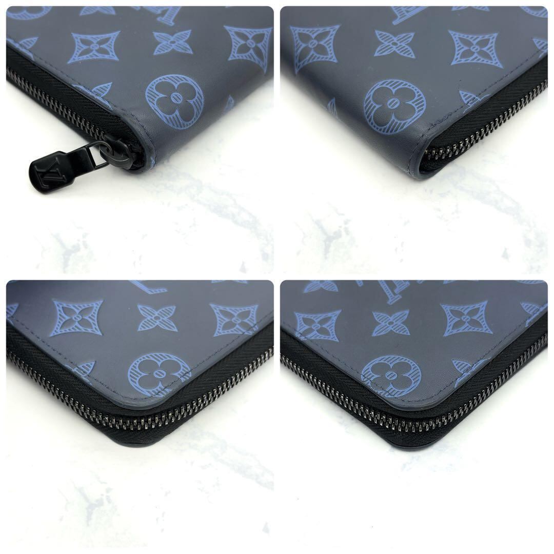 【新品に近い】ルイヴィトン モノグラムシャドウ ジッピーヴェルティカル ネイビー 新品に近い】ルイヴィトン モノグラムシャドウ ジッピーヴェルティカル