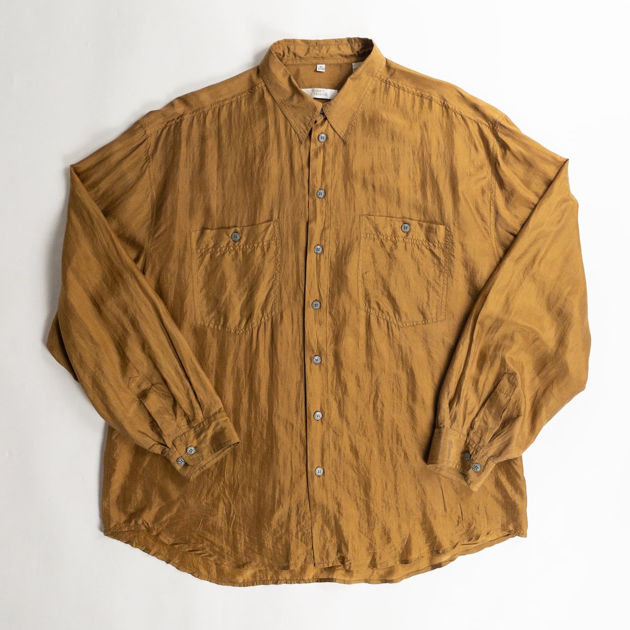 1990s "Henry Morell" Ochre Silk L/S Shirt