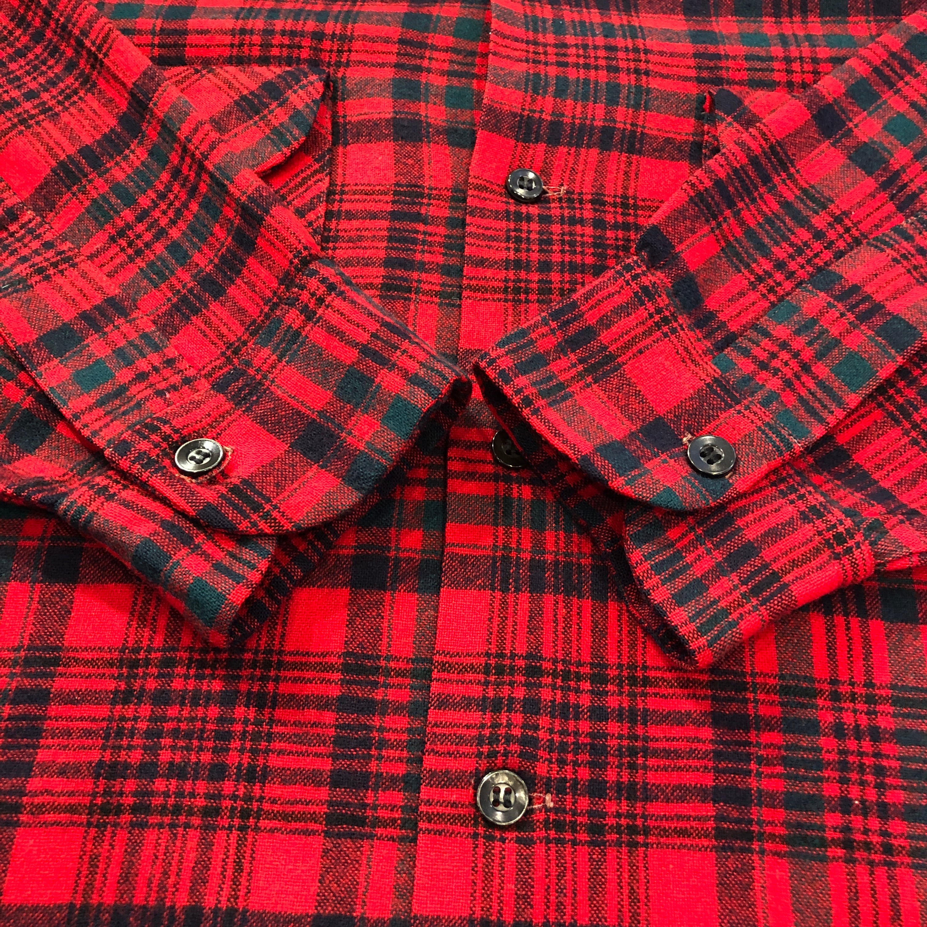 ⊕1960'S PENDLETON DISNEYLAND RED WOOL CHECK SHIRT | safarionline