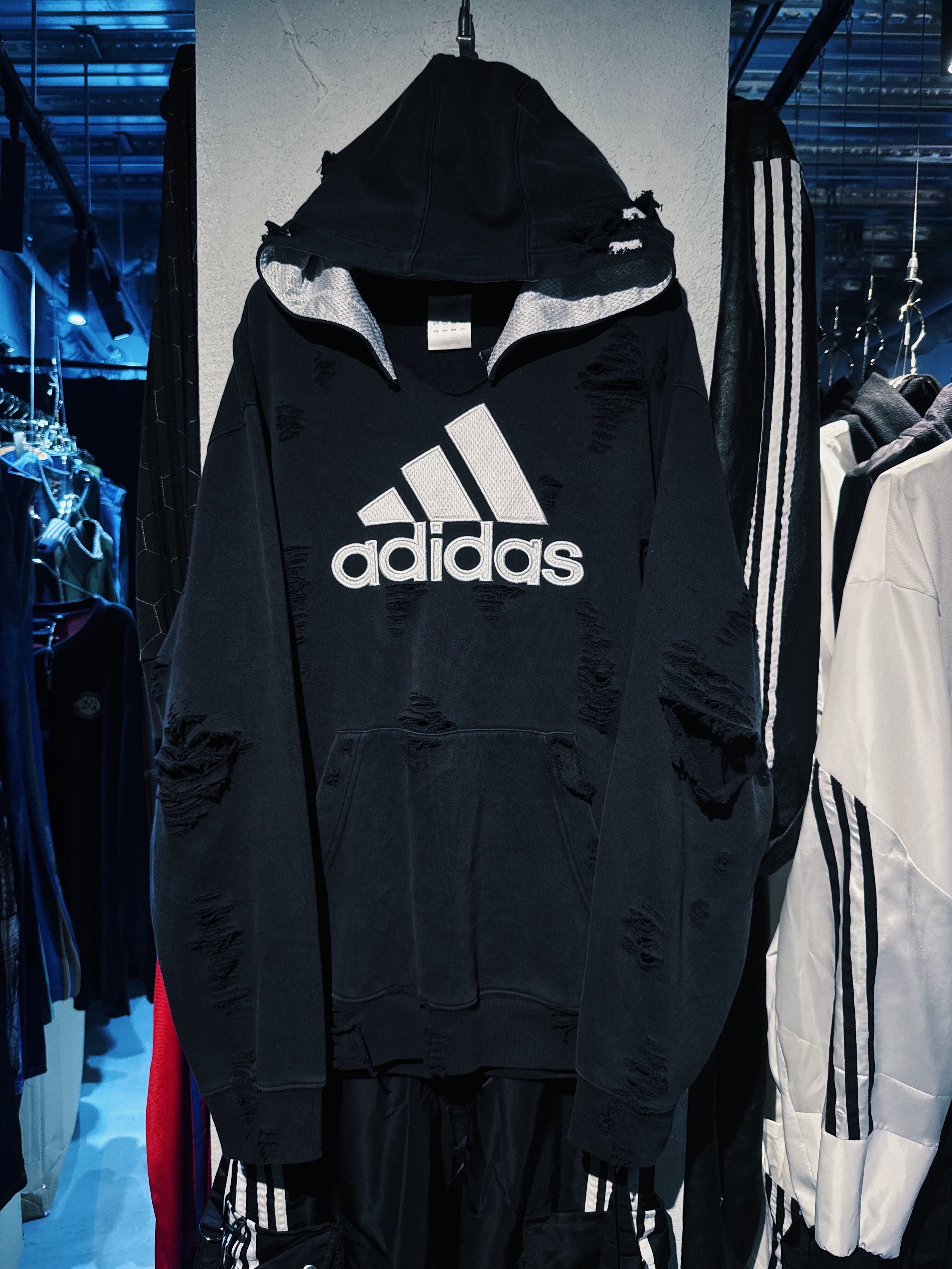 【D4C】"adidas Originals" performance LOGO boro custom design sweat hoodie pullover