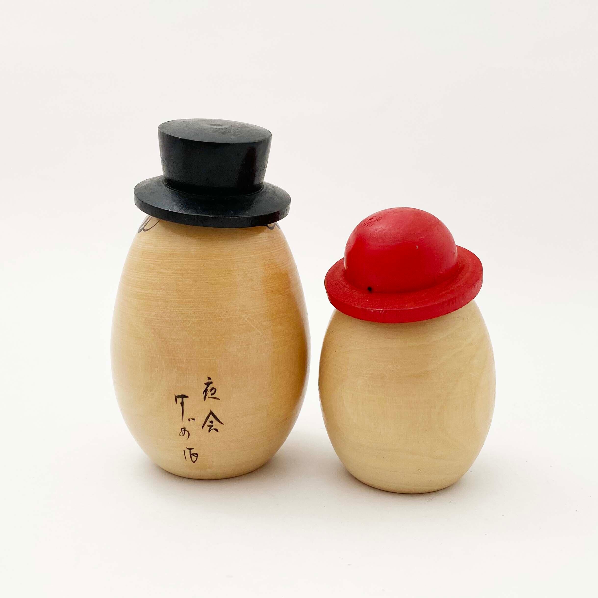 昭和の新型こけし木地玩具（玉子カップルセット）