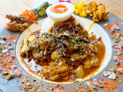 【送料無料】冷凍 梅と海苔の出汁チキンカレー×10個セット（カレー200g 10袋）