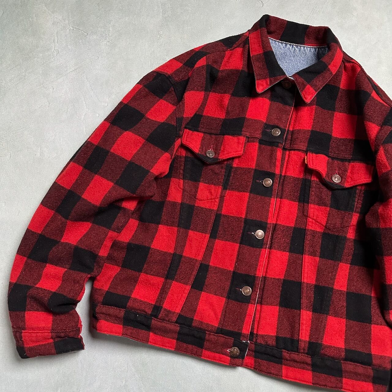 90s チュニジア製 Levi's リバーシブル リーバイス ブロックチェック