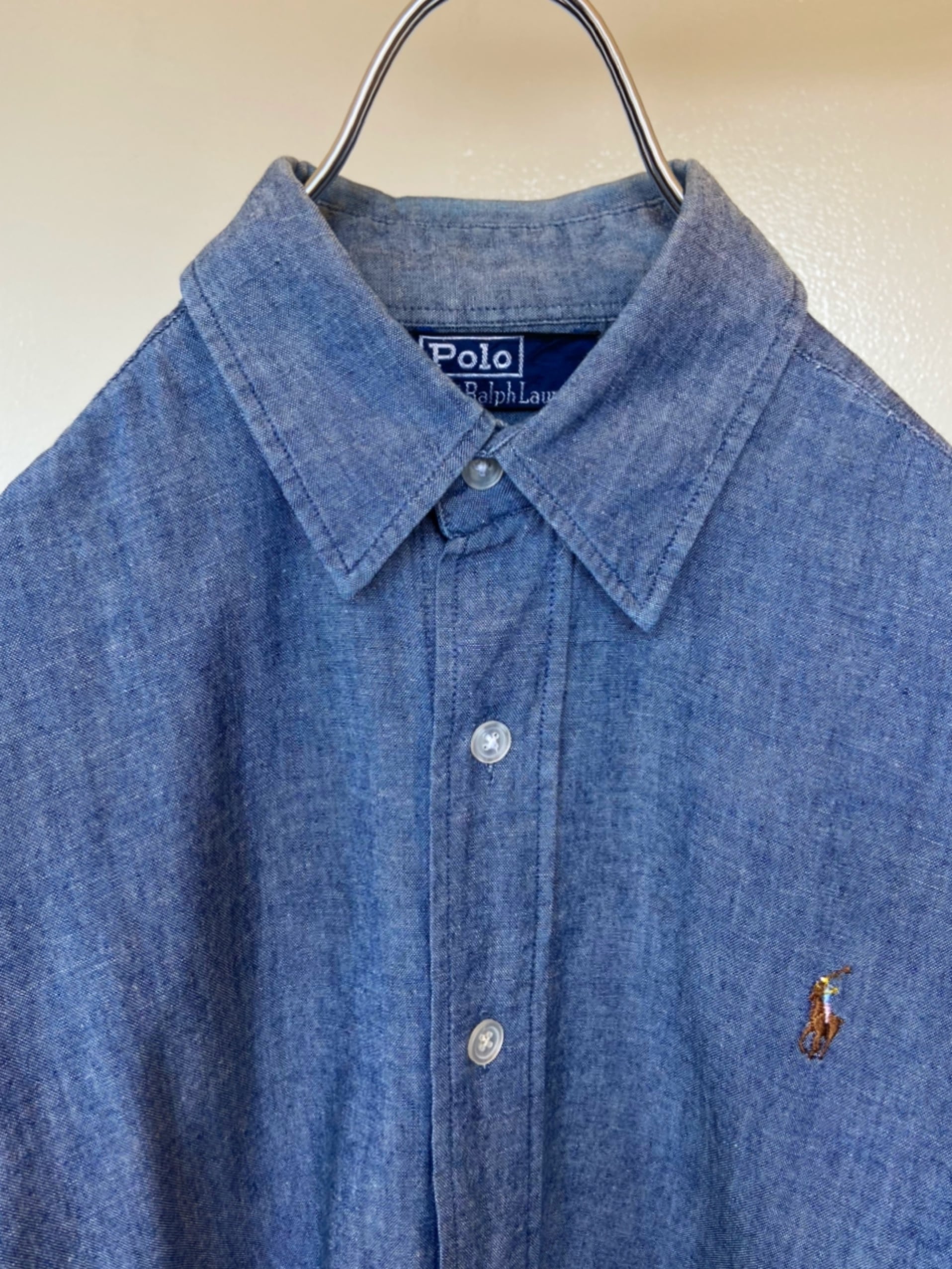 s 古着 POLO RALPH LAUREN/ラルフローレン デニムシャツ 刺繍ロゴ入り長袖 トップス   古着  らくふるビンテージ&リメイク専門のオンライン古着SHOP powered by BASE