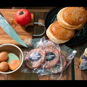 【熾火でじっくり焼き上げる】TAKIBIハンバーガーパテ 4枚セット