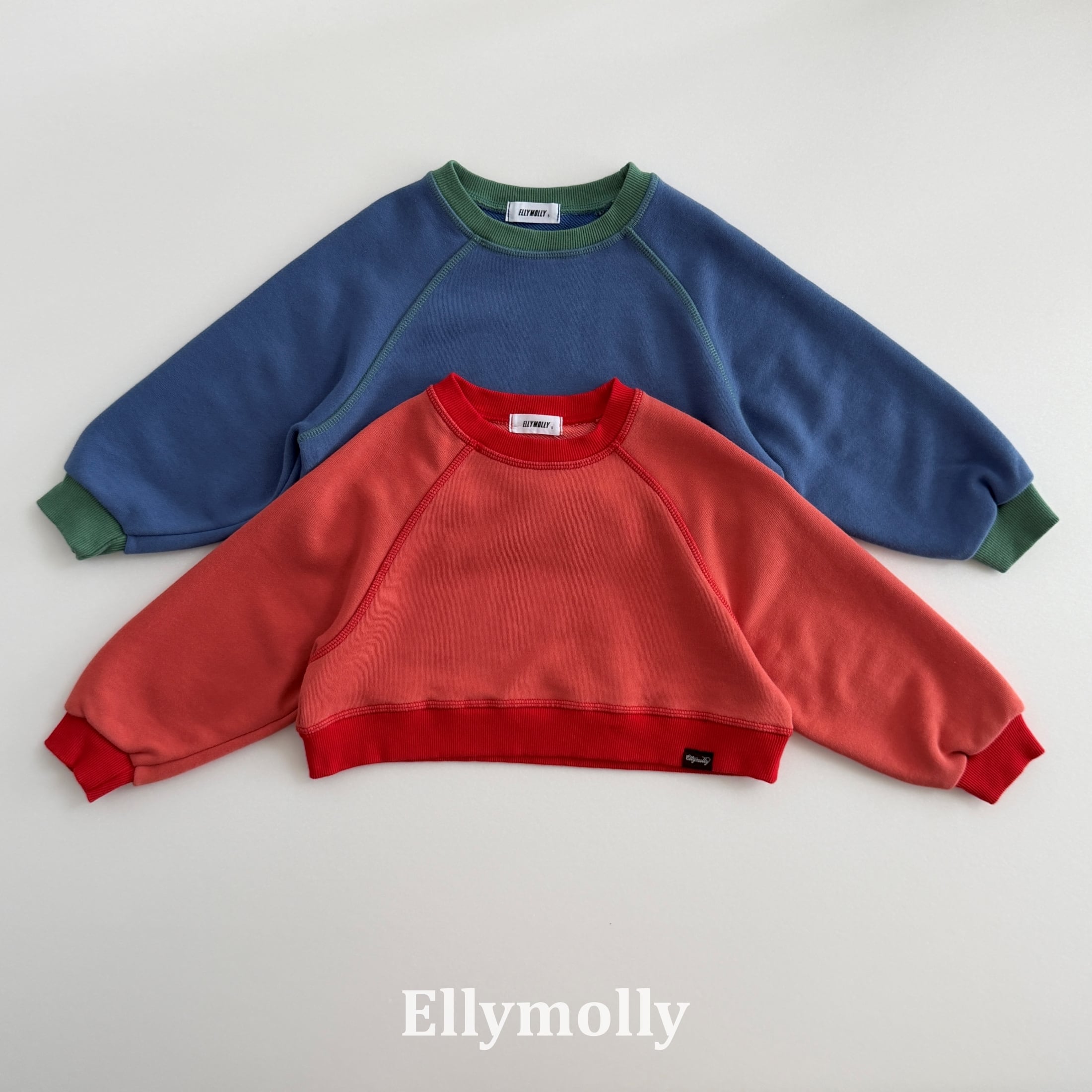 【2点送料無料】«予約»«ジュニアサイズあり»«elly molly» ステッチmtm 2colors