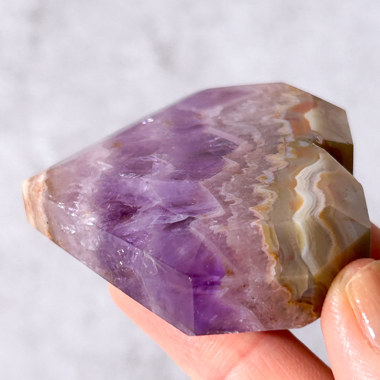 アメジストレースアゲート ハート ＊ Amethyst race Agate ＊ 天然石