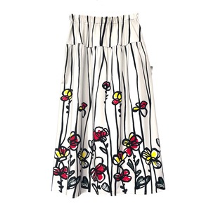 【最新作】ストライプフラワーヨークスカート【262-5229】Striped floral yoke skirt