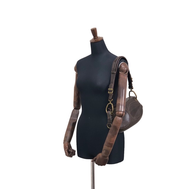 LOEWE ロエベ ショルダーバッグ ブラウン アナグラム レザー ターンロック vintage ヴィンテージ オールド mguagp