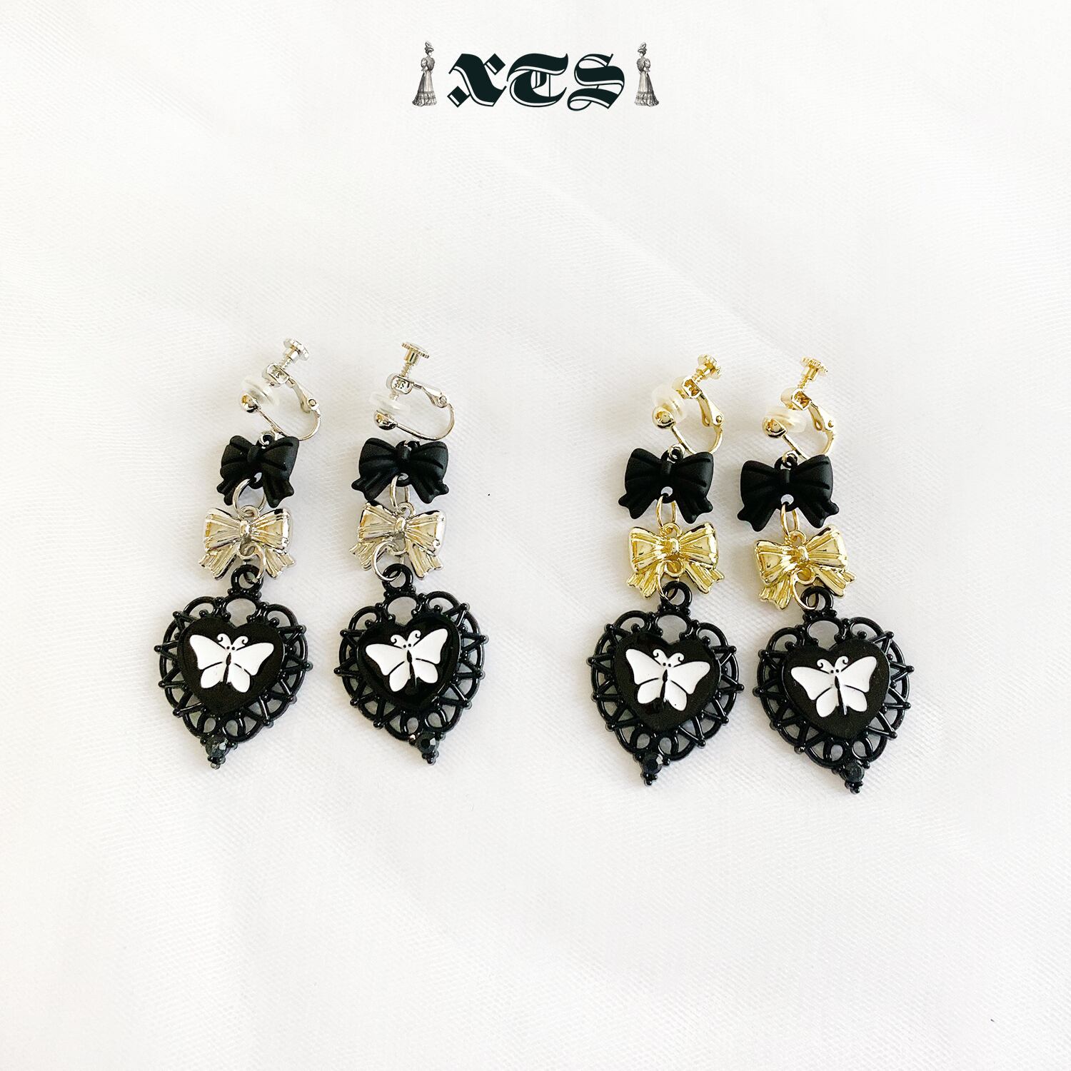 Gothic Black Butterfly Earring【TS0239】