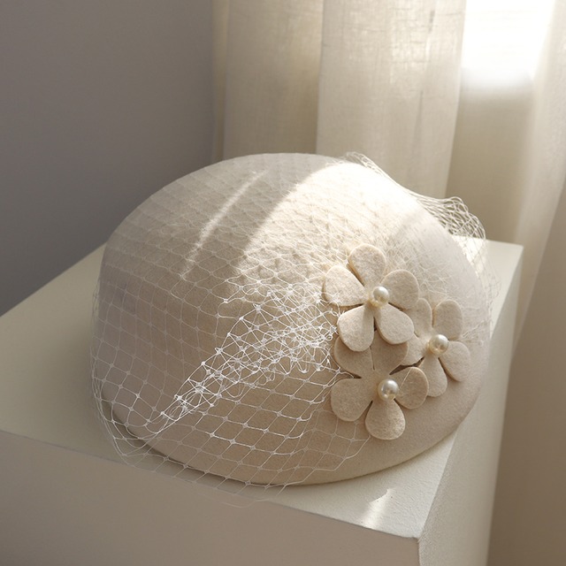 全3色/Tulle flower beret　B2267