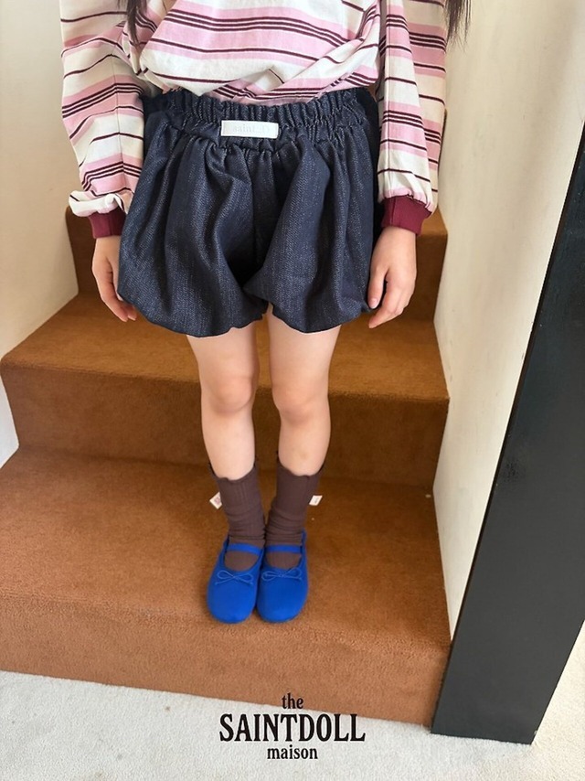 【予約】デニムバルーンショートパンツ Saintdoll 26autumn　セイントドール　韓国ブランド　韓国子供服　ダンス　お出かけ　キッズ　子供服　トップス　レディース　ママ