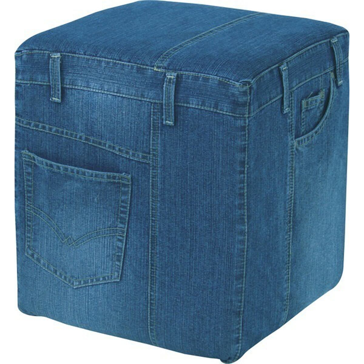 ジーンズスツール 木フレーム ウィービングベルト コットン ポリエステル