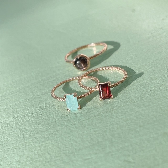 silver925 pierre brute ring Ⅱ（3types）