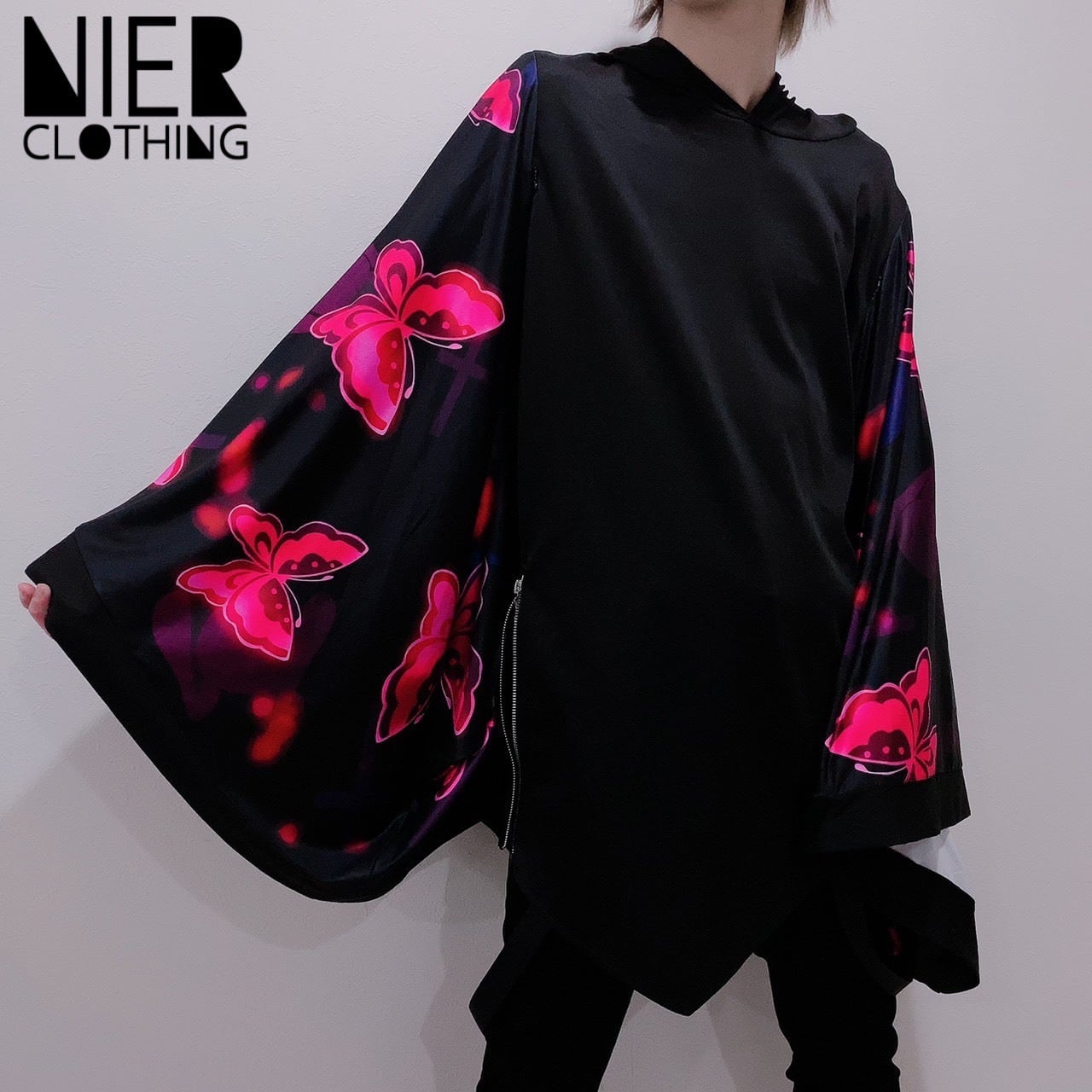 Nier 2WAY 着物風STRETCH PULLOVER【Butterfly】