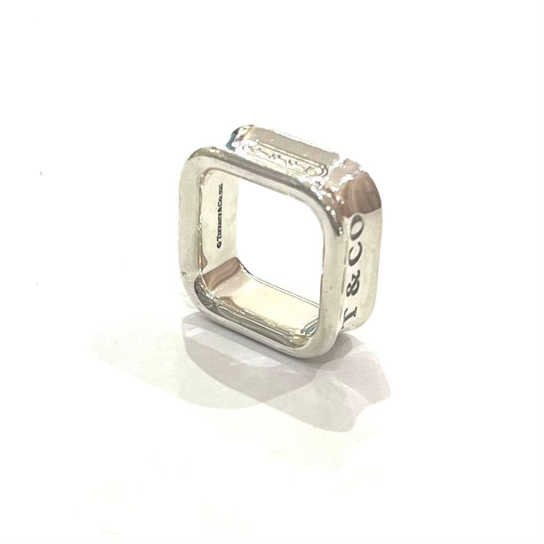 TIFFANY&CO.】2124 希少1837スクエアリング／7-8号／シルバー925／立体