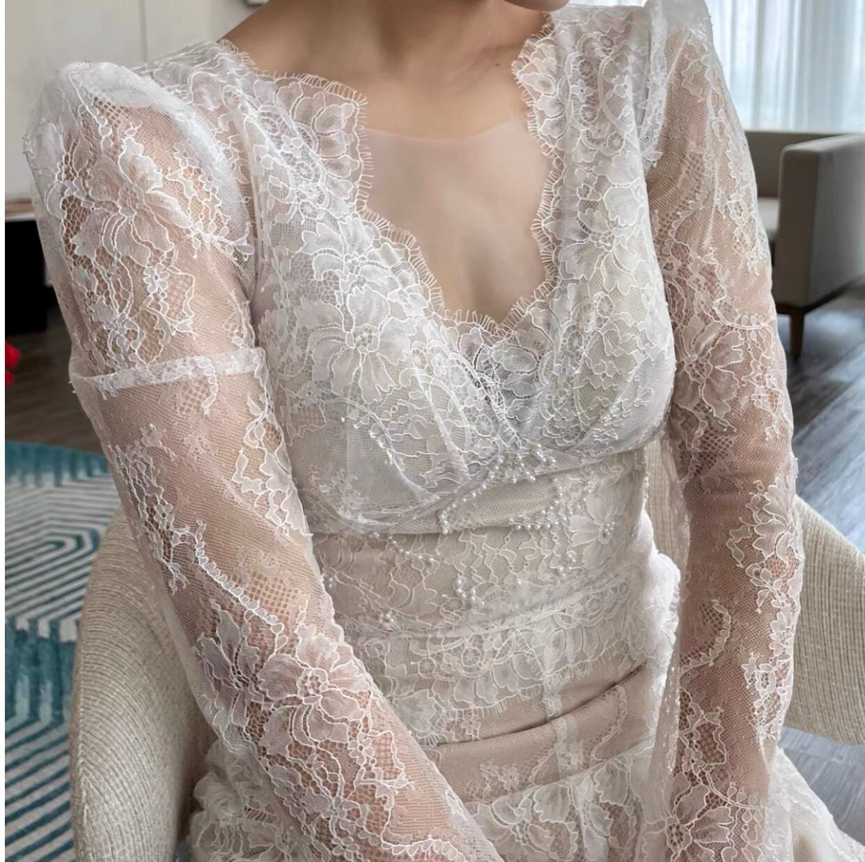 総レース Aライン ウェディングドレス | MINLADY BRIDE