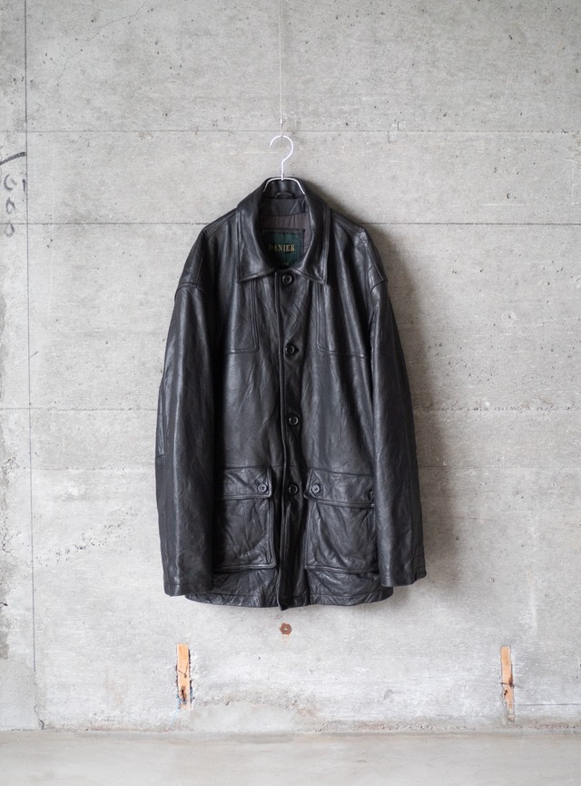 "DANIER" 1990s Leather car coat