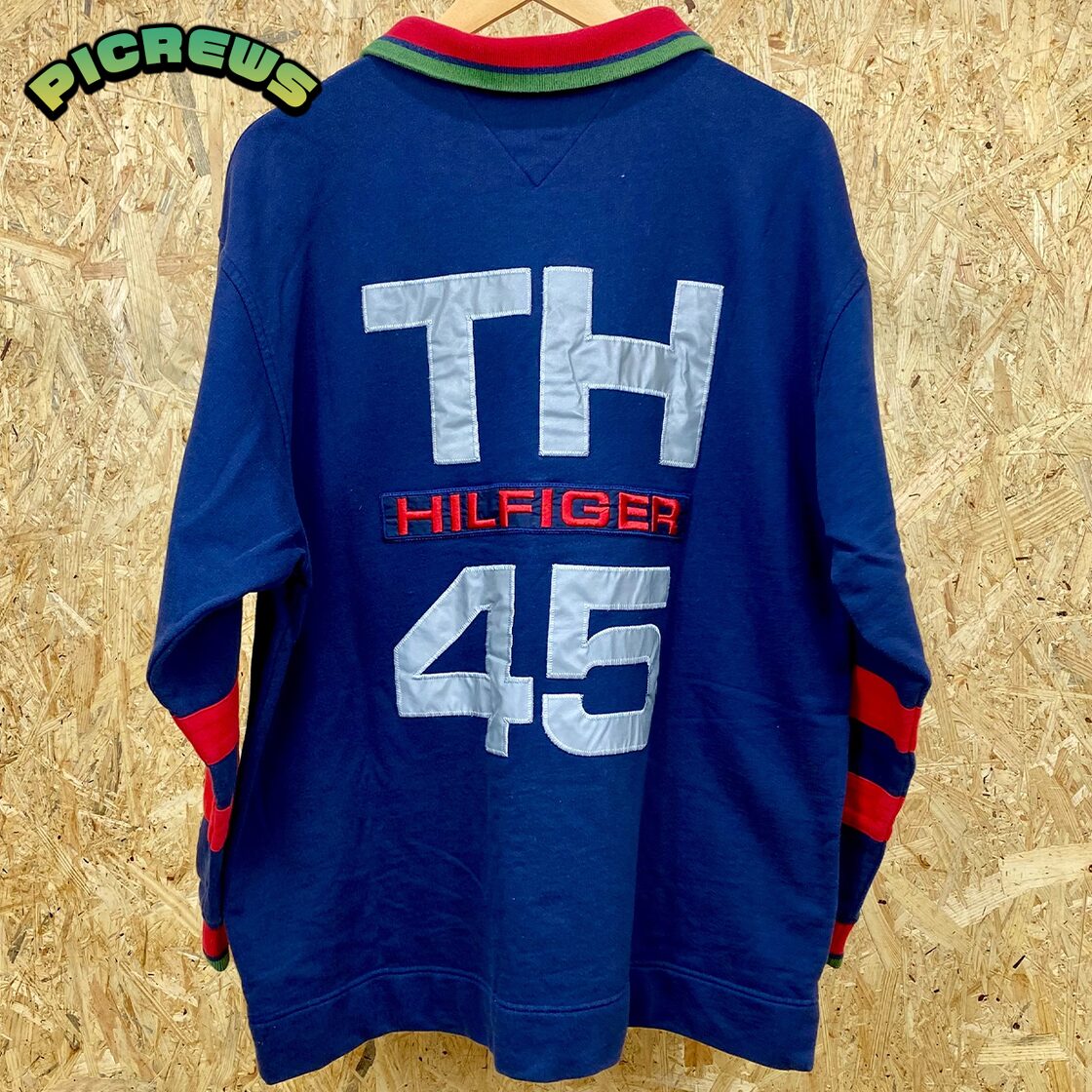 90s TOMMY HILFIGER トミーフィルガー 長袖 ハーフジップ セーリング 