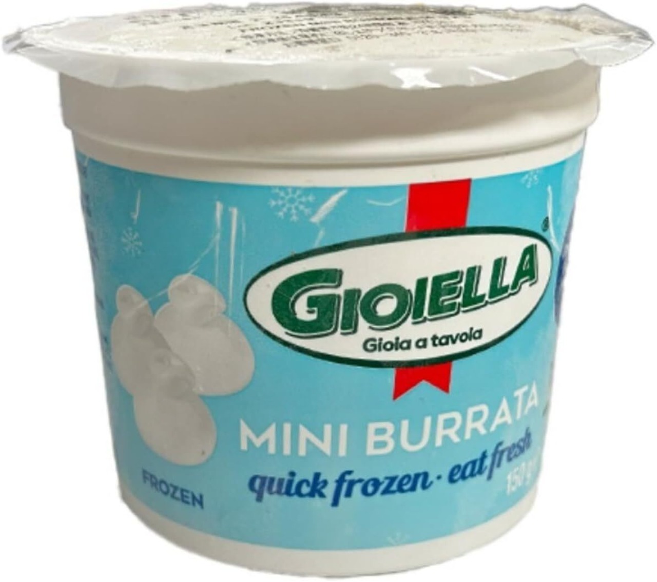 イタリア産 ミニブラータ チーズ 150g 急速冷凍 – サラダや季節のフルーツワインに最適 Italian Mini Burrata Cheese IQF Frozen 150g – Perfect for Salads Seasonal Fruits and Wine