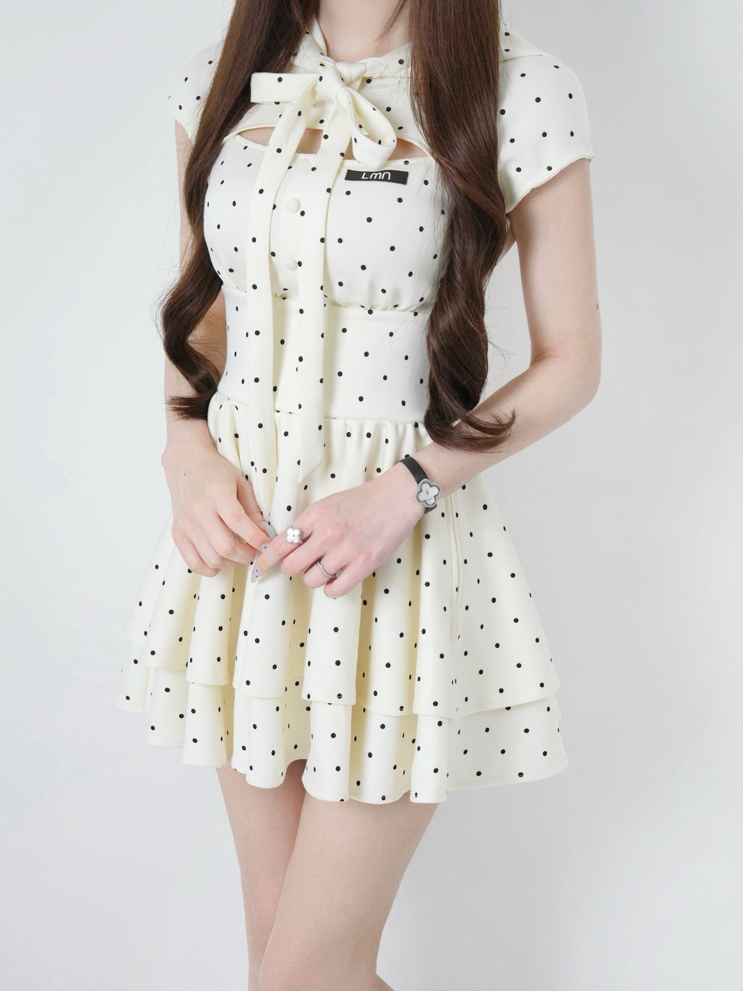 Ribbon hood flare onepiece【ドット】 | Lumignon