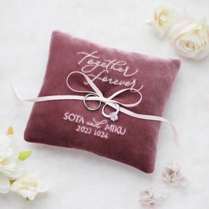 リングピロー（Mulberry）お名前・日付・刺繍名入れ / ギフトボックス付