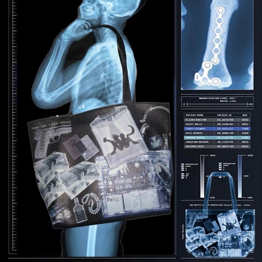 feex(u) “X-RAY” X線アート ビッグ レザー トートバッグ ユニセックス feex(u) “X-RAY” X線アート ビッグ レザー トートバッグ ユニセックス