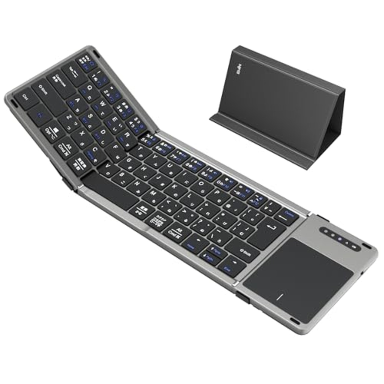 EWIN 折りたたみ キーボード bluetooth ワイヤレス キーボード タッチパッド付き 3台デバイス切替 ipad/スマホ/タブレット/パソコン用 iOS/Mac/Windows/Android対応 Type-C充電式 薄型 日本語配列 多機能カバースタンド付き