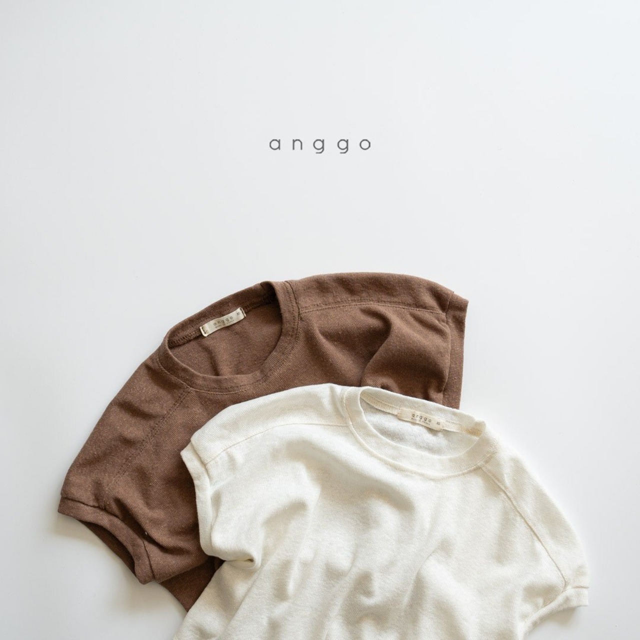 【anggo】クリーミーTシャツ ブラウン 80〜120cm  240710 - 2