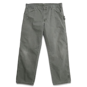 古着 ディッキーズ Dickies ワーク ダック ペインターパンツ グリーン系 表記：W36L30　gd408713n w60307