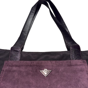 vintage BOTTEGA VENETA purple leather × nylon hand bag