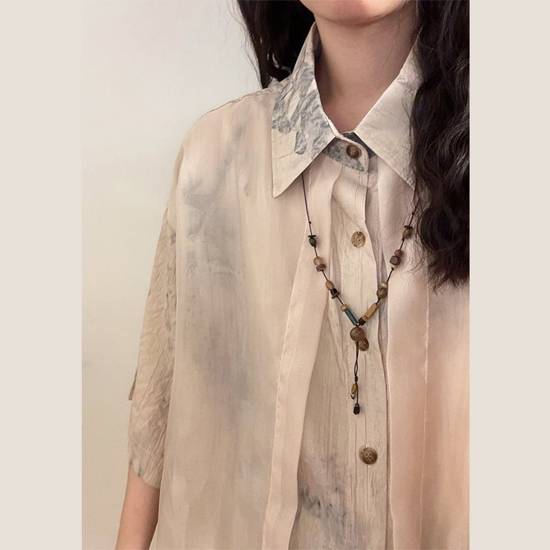 ArguECulturE ストリート レイヤード風 メッシュ袖切替 Tシャツ UATONLINEレイヤード風タイダイ柄半袖シャツ | citron elegant