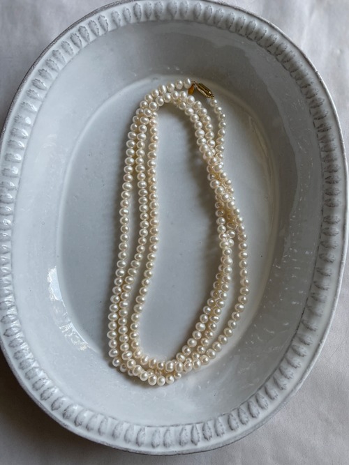 淡水long pearl necklace120㎝　オーガンジーポーチ付き