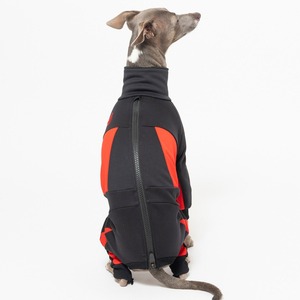 ドッグランジャージ　black × red  / イタグレ服