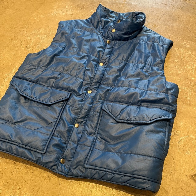 1980'S CAMP TRAILIS DOWN VEST BLUE L