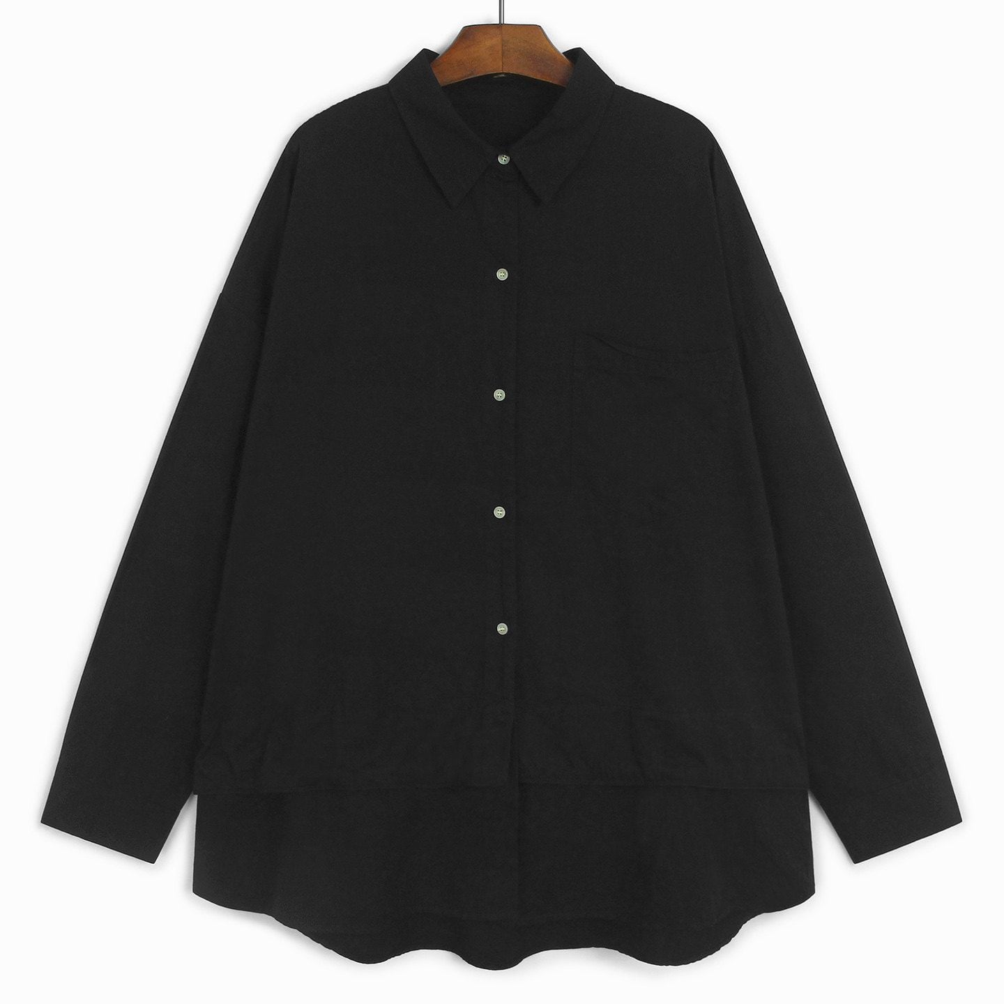 RELAXED FAUX LAYERED LONG SLEEVE SHIRT JACKET M-18511