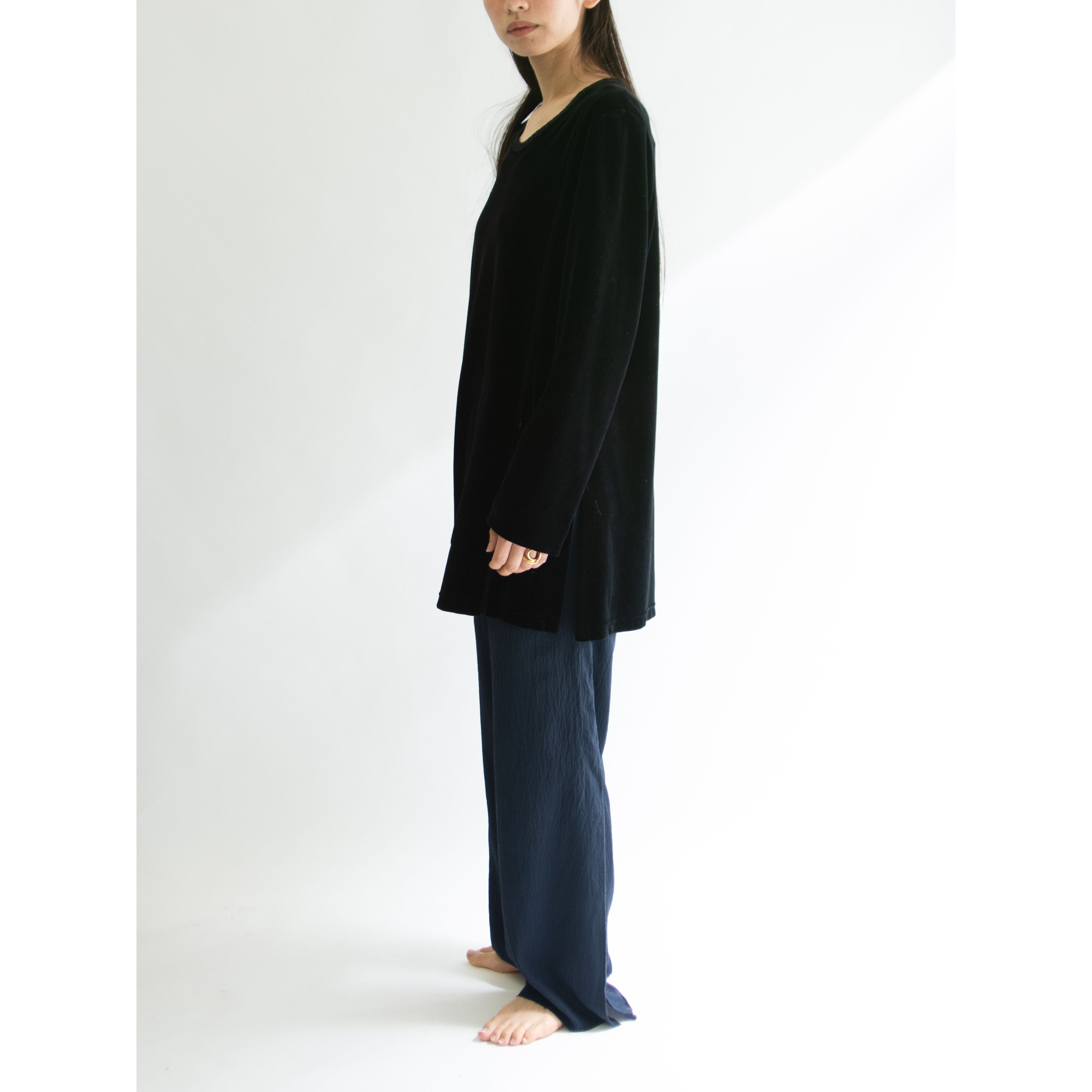 SONIA RYKIEL - ソニアリキエルベロアプルオーバー SONIA RYKIEL】Made in France Cotton-Viscose-Nylon Velour Pullover