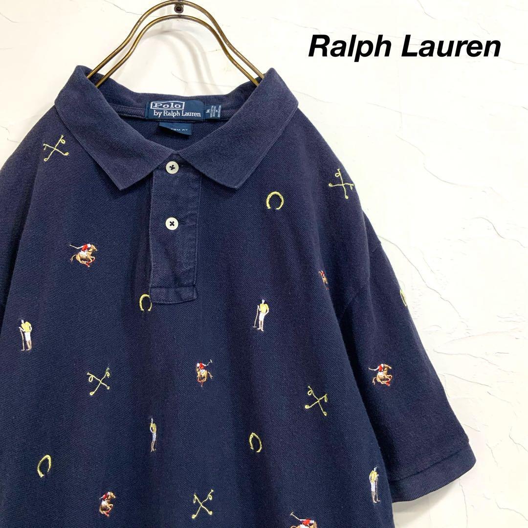 Ralph Lauren ラルフローレン 総柄 刺繍 ポロシャツ | 古着屋 MOU