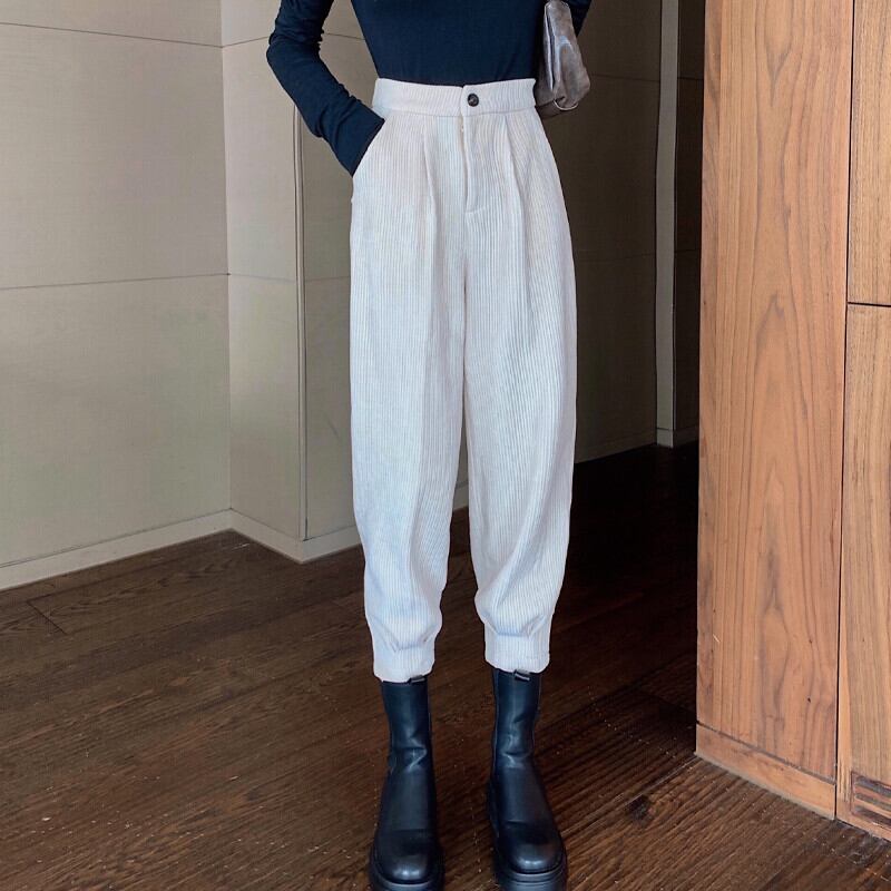 ウェストカジュアルパンツ オータムルーズコーデュロイ ストリート 秋物 ガールズファッション41614889716