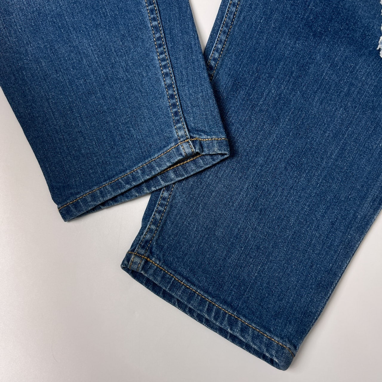 FRAPBOIS フラボア レイヤード風 デザイン ストレッチ デニムパンツ 1/ブルー