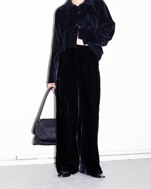 1990s wide-leg velvet trousers